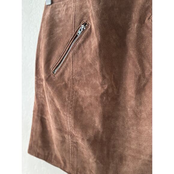Blank NYC Brown Suede 100% Leather Mini Skirt Women's Size 28 - Picture 4 of 10